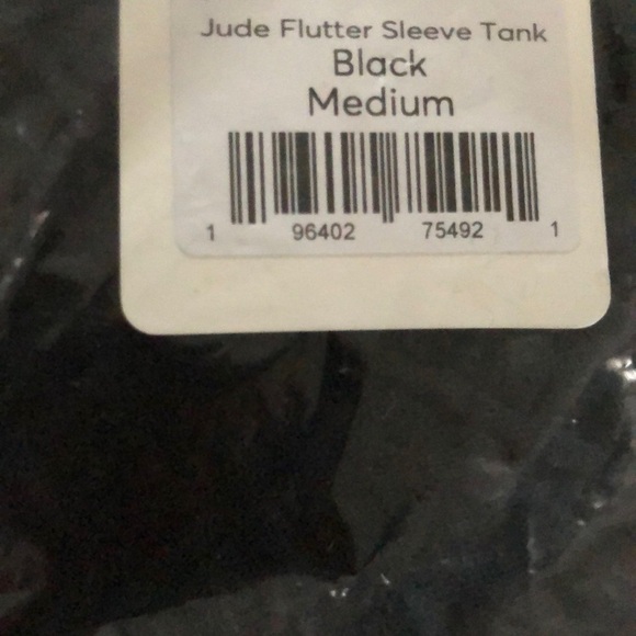 Marine Layer Jude Tank Top Ruffle Flutter Sleeve Crinkled Cotton Black NWT M - Picture 8 of 8